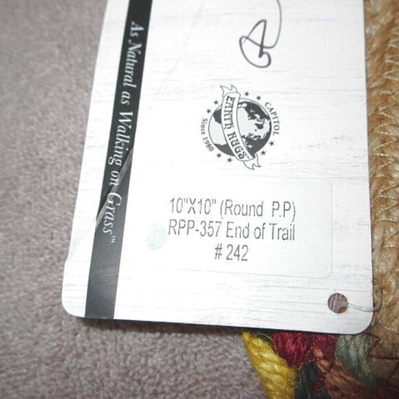 Native American End Of Trail Horse Mat Trivet Art Decor Earth Rugs Braided Jute - Picture 4 of 5